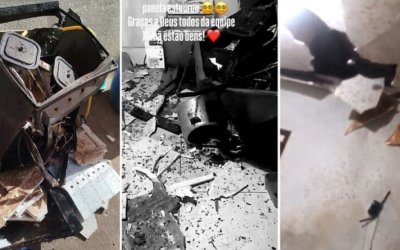 Vídeo mostra cozinha de pizzaria destruída após explosão de panela de pressão