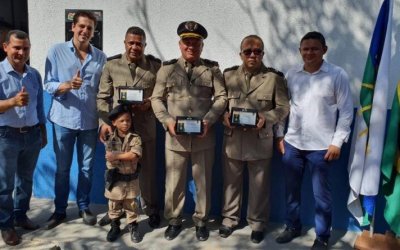 Em Lagoa da Confusão, Olyntho participa da inauguração do Posto Policial de Videomonitoramento