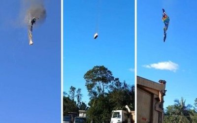 VÍDEO: Oito pessoas morrem em queda de balão que pegou fogo em Praia Grande (SC)