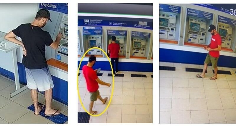 PolÃcia divulga imagens de suspeitos de aplicar golpe do caixa eletrônico em idosa de AraguaÃna