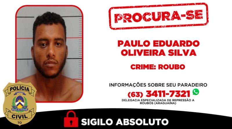 Foragido perigoso: Polícia procura suspeito de assaltos violentos em Araguaína