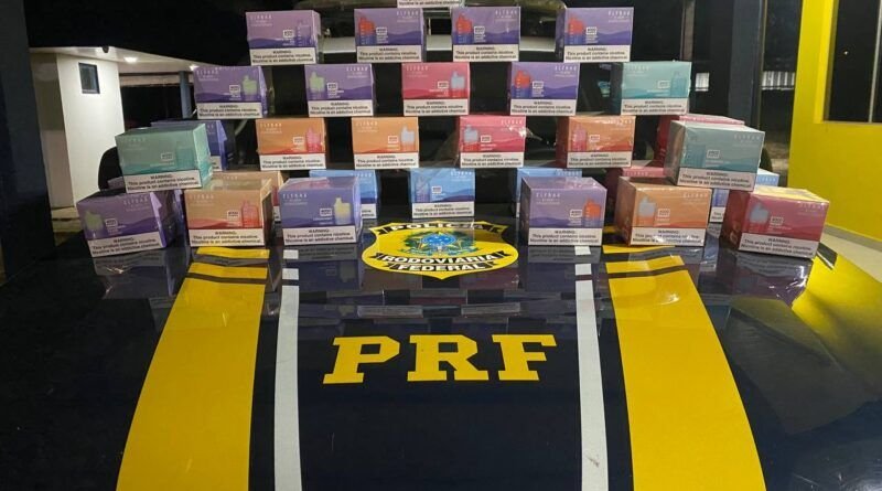 PRF apreende 186 cigarros eletrônicos contrabandeados em ônibus no Tocantins