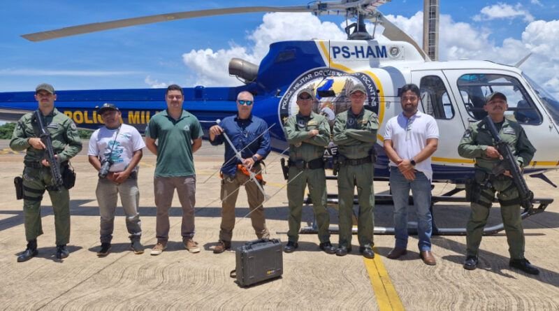 Polícia Militar realiza operação conjunta com Naturatins, com emprego de helicóptero, para realizar monitoramento de fauna aquática em perigo de extinção