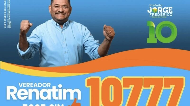 Renatim é eleito vereador de Araguaína com 1.445 votos pelo Republicanos