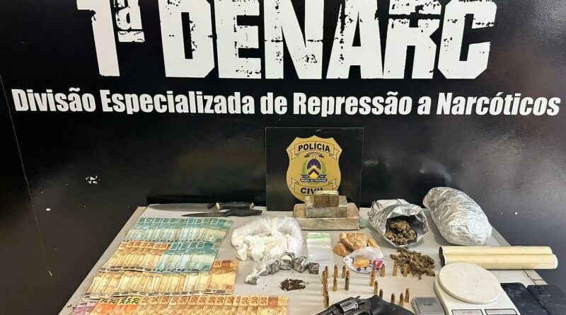 Em Palmas, Unidade de Repressão a Narcóticos da Polícia Civil prende traficante e apreende mais de 3kg de drogas