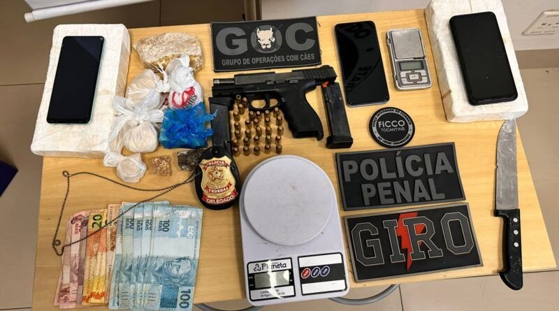 Em Palmas, casal é preso pelos crimes de tráfico de drogas, organização criminosa e posse ilegal de arma de uso restrito