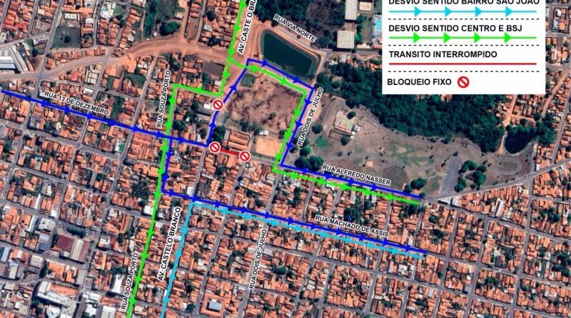 Veja rotas alternativas durante interdição na Rua Alfredo Nasser