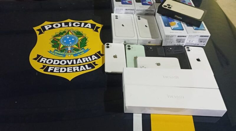 PRF apreende celulares e mais produtos eletrônicos sem nota fiscal