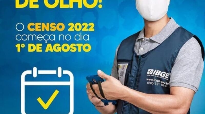 Censo 2022 deve visitar 71 mil domicÃlios em AraguaÃna
