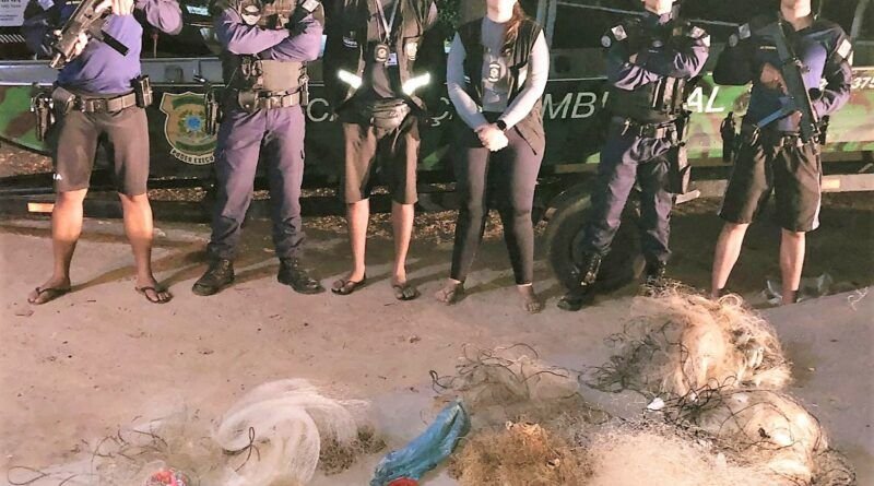 Aumenta número de apreensões de materiais de pesca predatória em praia do Garimpinho