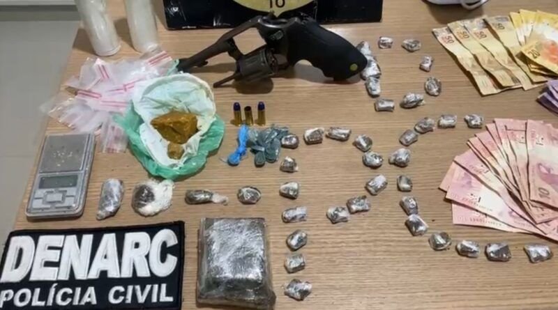 2º Denarc deflagra operação contra o tráfico, prende dois e apreende drogas e arma em Nova Olinda e Araguaína